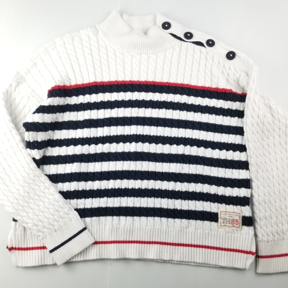 Tommy Hilfiger Vintage Striped Cable Knit Sweater